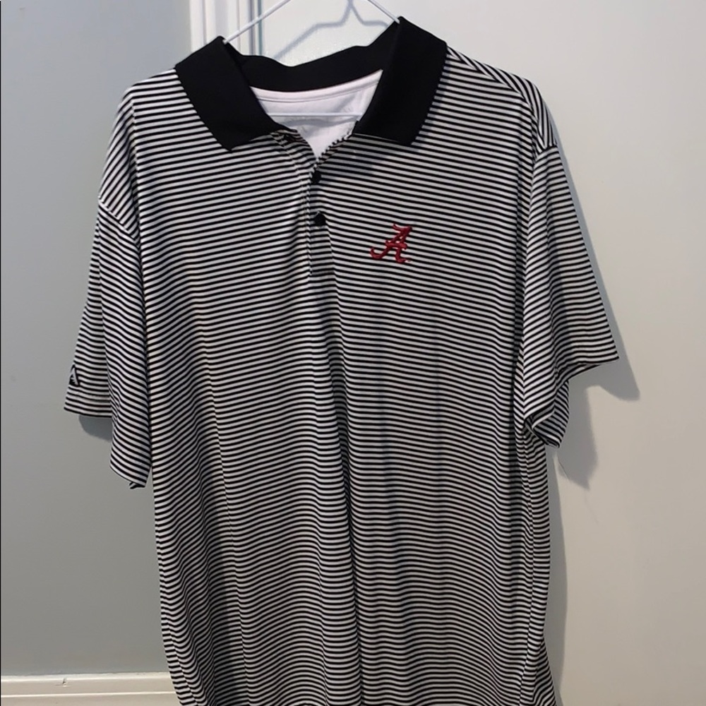 Alabama black/white stripe golf polo size XXL